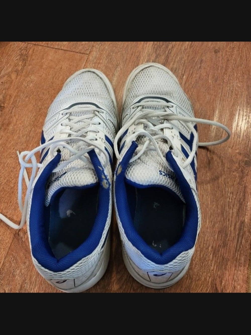 Asics White and Blue Men's Athletic Running Sneakers